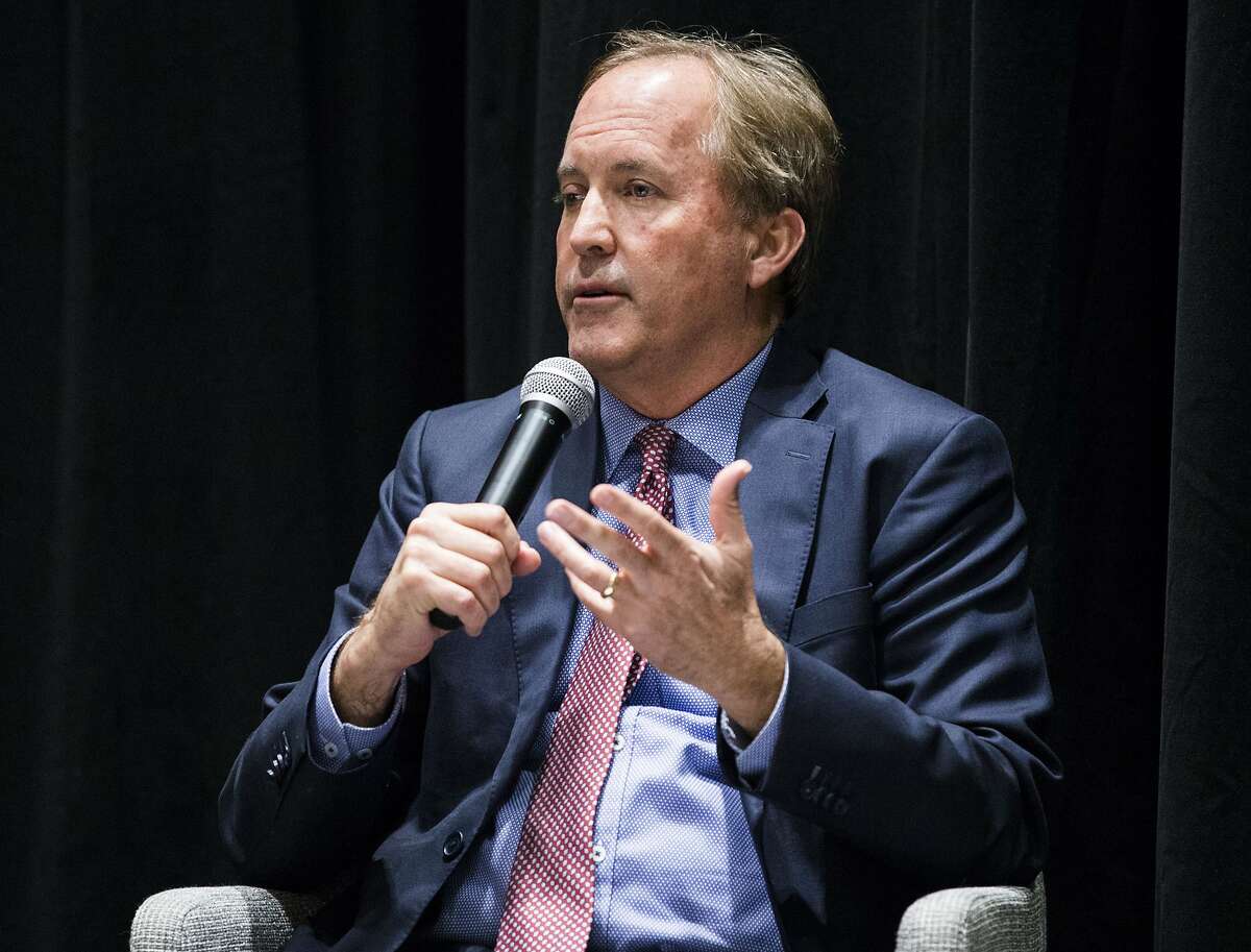 Texas Attorney General Ken Paxton on Feb. 26, 2020, at The Dallas Morning News Auditorium in Dallas. (Ashley Landis/The Dallas Morning News/TNS)