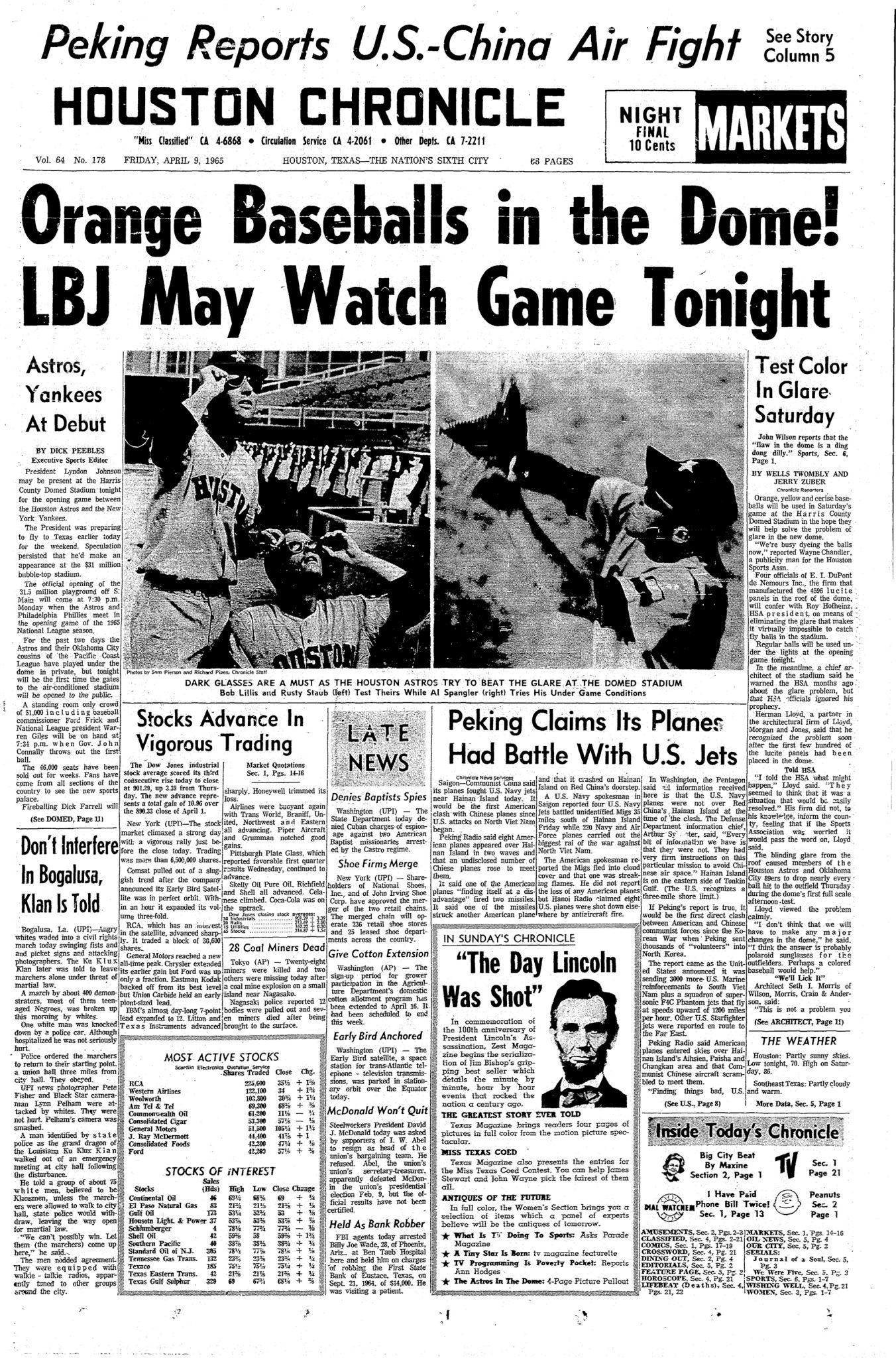 The Houston Astrodome opened in 1965, and the experience must have been  strange 