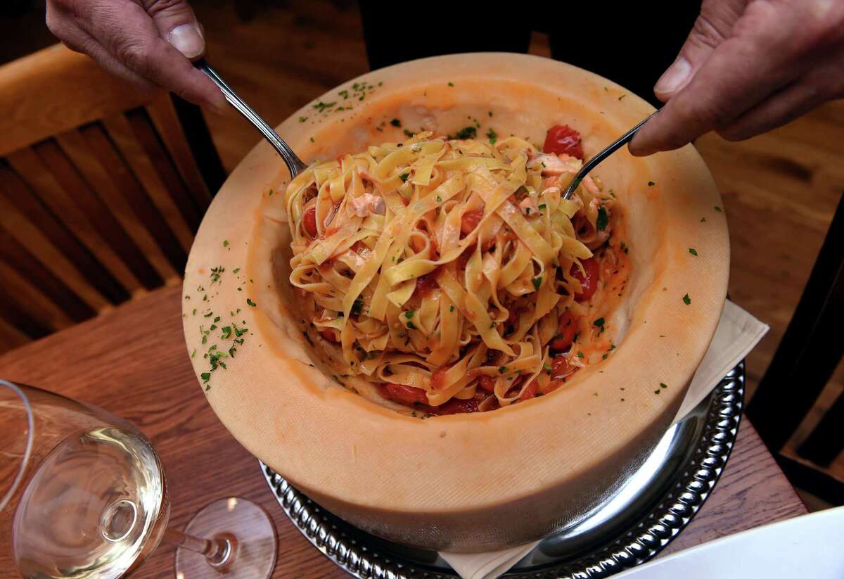 A made-to-order pasta dish inside a giant wheel of cheese? You can get it  in CT.