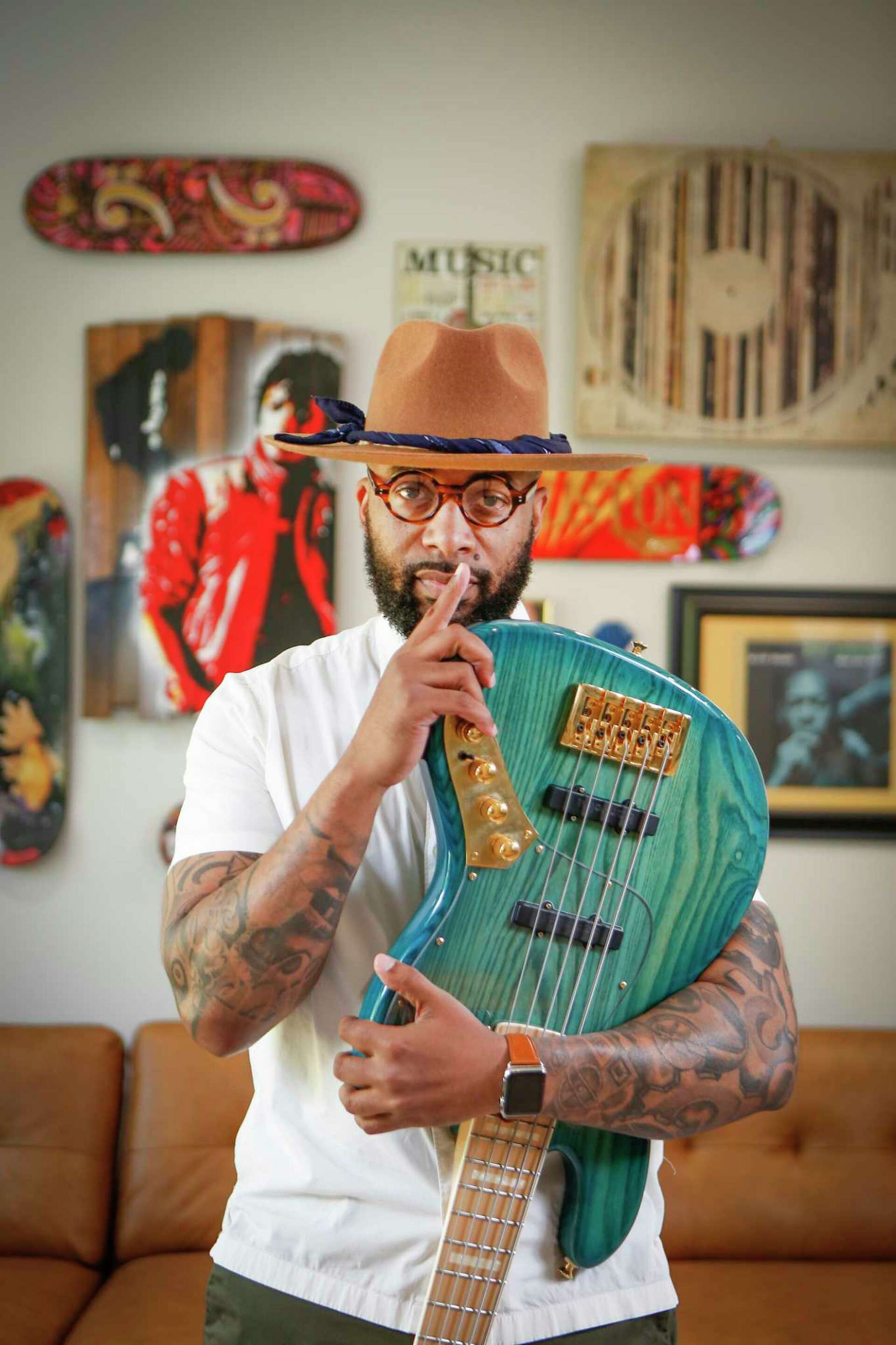 Sewing: Houston musician Ikechi Ojore used music as a panacea