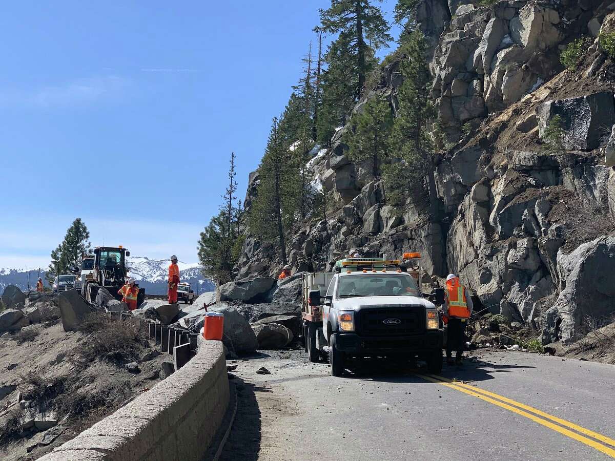 Photos See the massive rockslide that closed Highway 50 near Tahoe