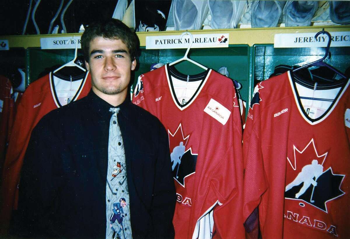 Patrick Marleau with his Canada National Under-18 team sweater in 1996.
