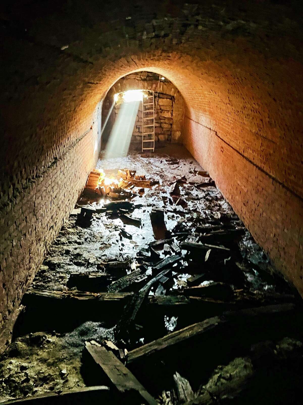 The tunnel entrance was made of limestone and its structure is supported by brick. Historians and the homeowners are baffled at the discovery of the tunnel beneath the property at 322 Langdon Street.