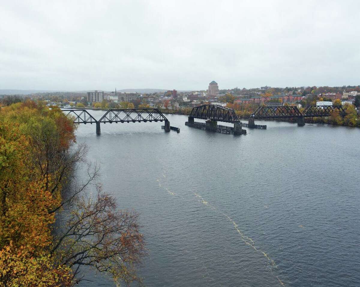 A view of Middletown's Connecticut Riverfront from the vantage point of the Portland side of the Arrigoni Bridge
