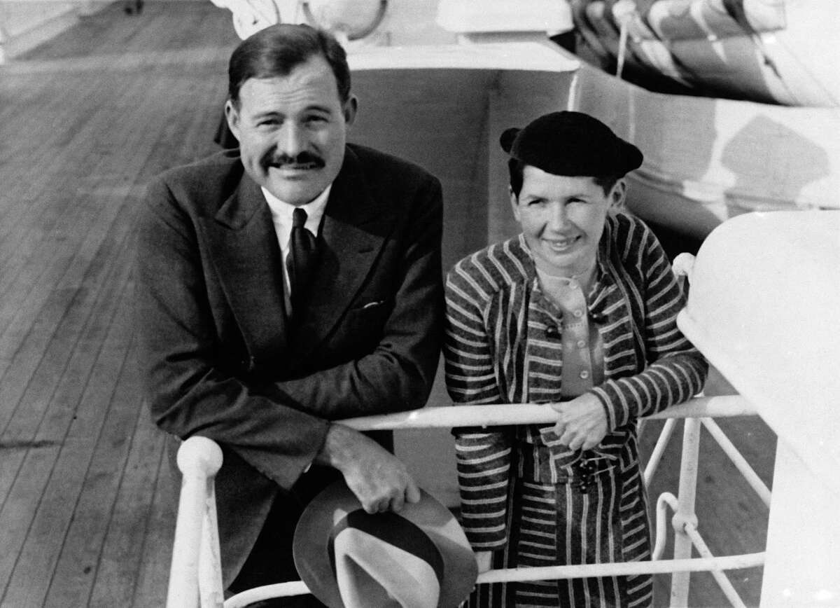 In this April 3, 1934 file photo, author Ernest Hemingway and his wife Pauline Pfeiffer arrive in New York aboard the liner “Paris,” after a three-month vacation in eastern Africa hunting lions.