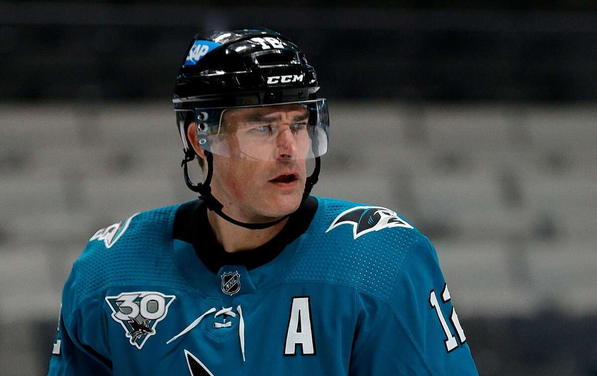 SAN JOSE, CALIFORNIA - MARCH 29: Patrick Marleau #12 of the San Jose Sharks plays against the Minnesota Wild in the first period at SAP Center on March 29, 2021 in San Jose, California. With this game, Marleau’s 1,757th, he passes Mark Messier and moves into sole possession of second place on the NHL’s all-time list behind Gordie Howe (1,767 GP). (Photo by Ezra Shaw/Getty Images)