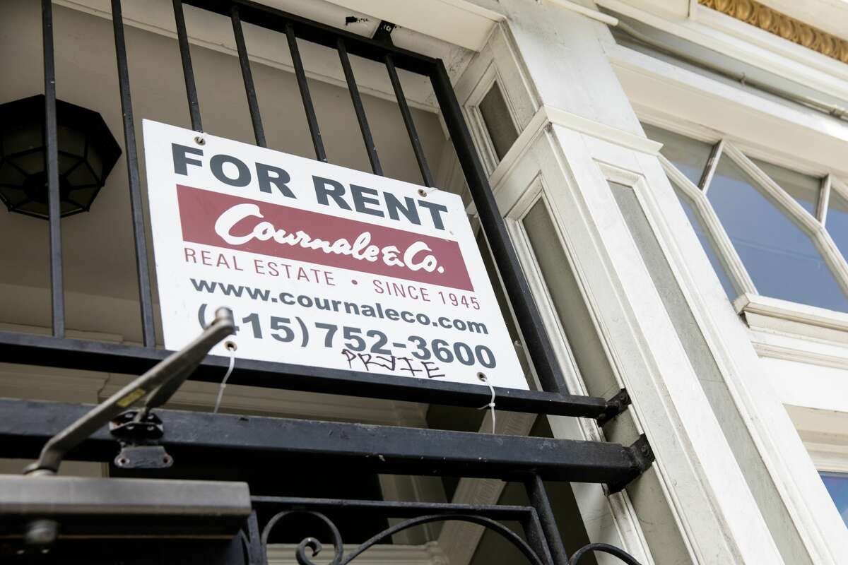 File photo of a for rent sign in San Francisco.
