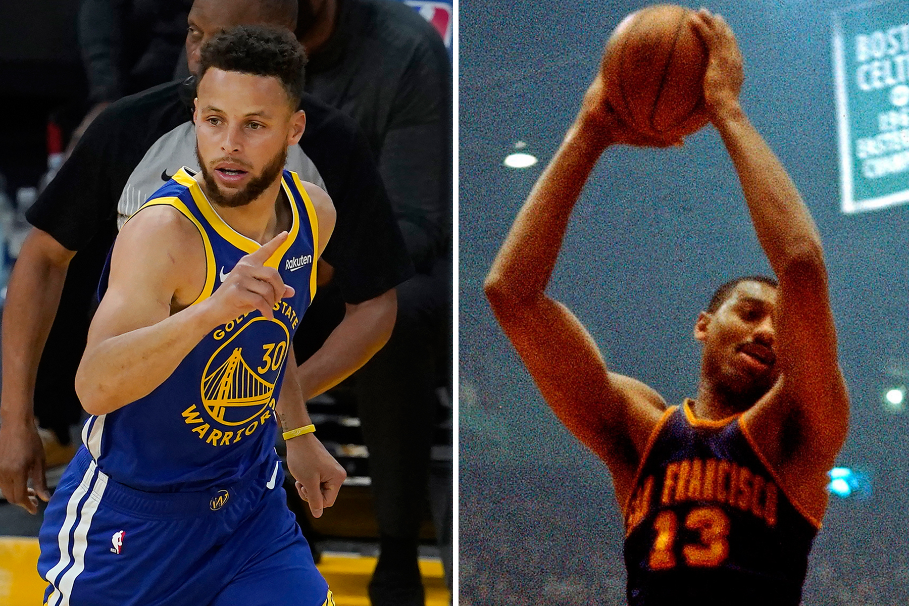 Golden State's Stephen Curry passes Philadelphia Warrior Wilt Chamberlain  in scoring