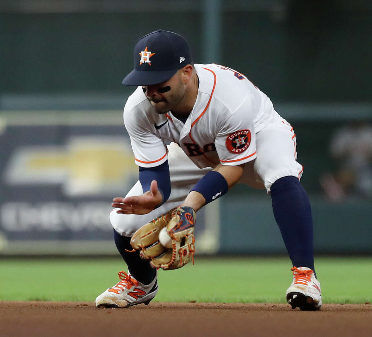 Jose Altuve 2021 Game-Used Jersey. ALDS & ALCS.