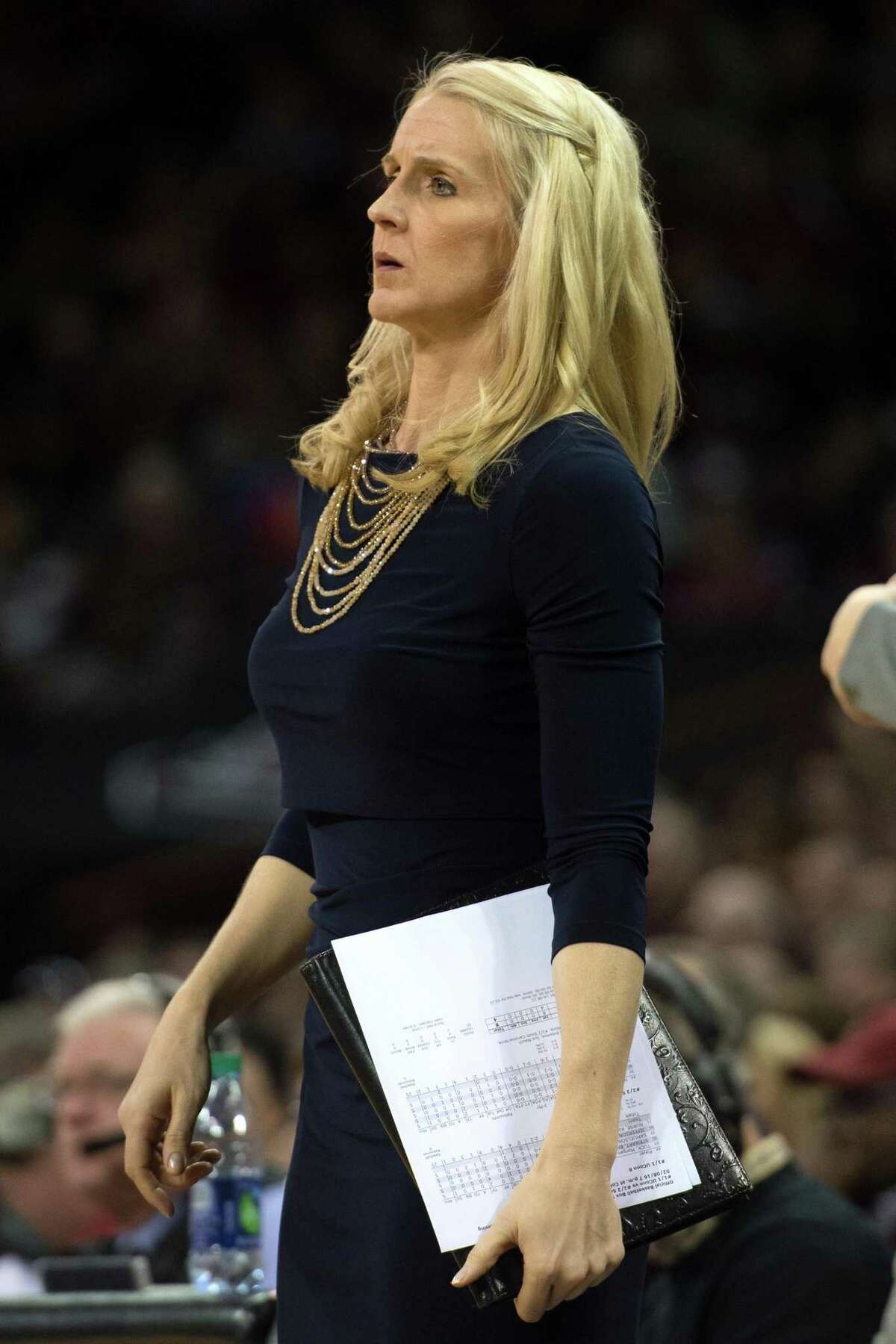 COLUMBIA, SC - FEBRUARY 08: Assistant coach Shea Ralph of the Connecticut Huskies looks on during their game against the South Carolina Gamecocks at Colonial Life Arena on February 8, 2016 in Columbia, South Carolina. (Photo by Lance King/Getty Images)