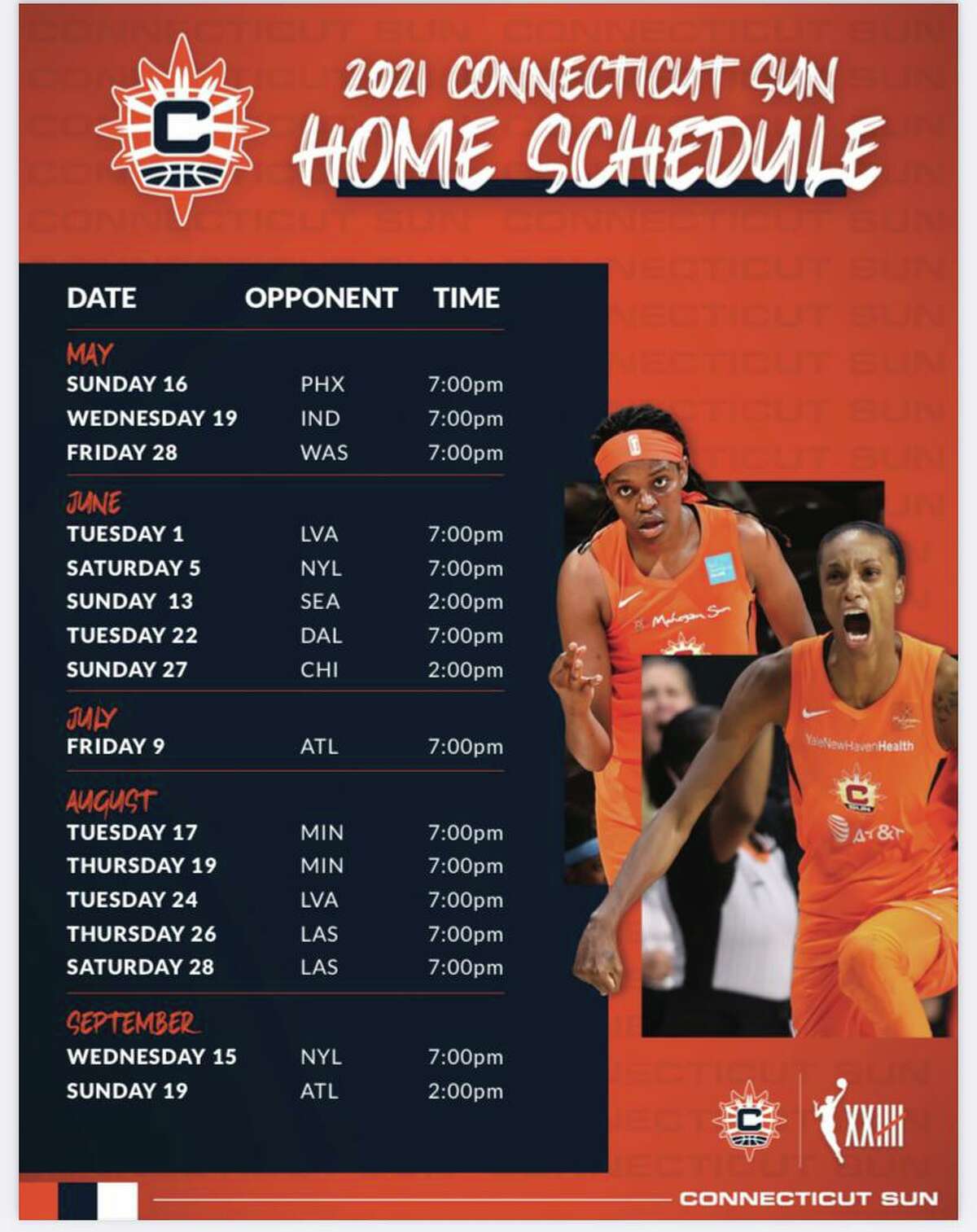 WNBA, Connecticut Sun release 2021 regularseason schedule