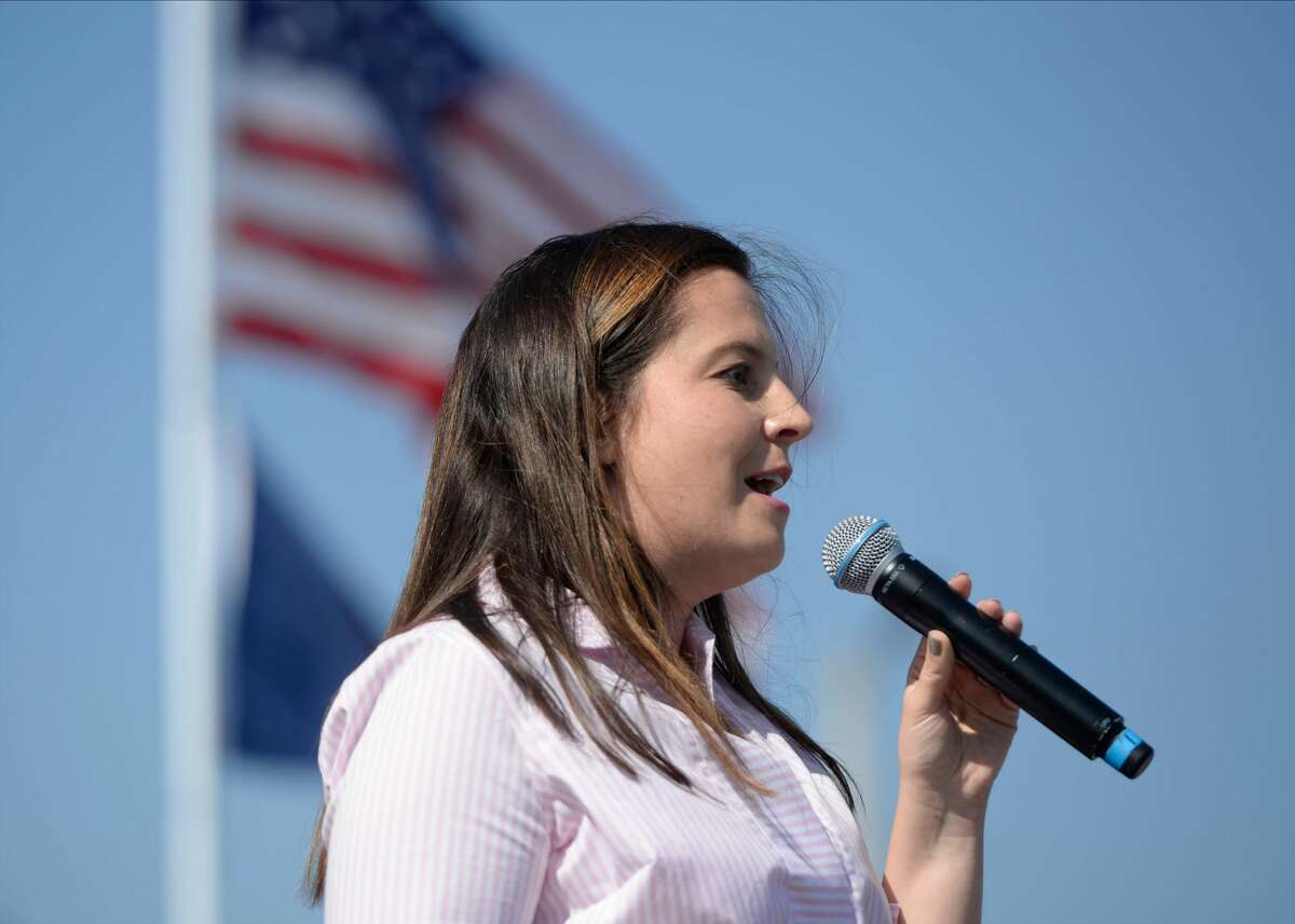 Congresswoman Elise Stefanik speaks at her Super Saturday Team Elise rally in Gansevoort, N.Y., on Sept. 26, 2020. (Jenn March, Special to the Times Union)