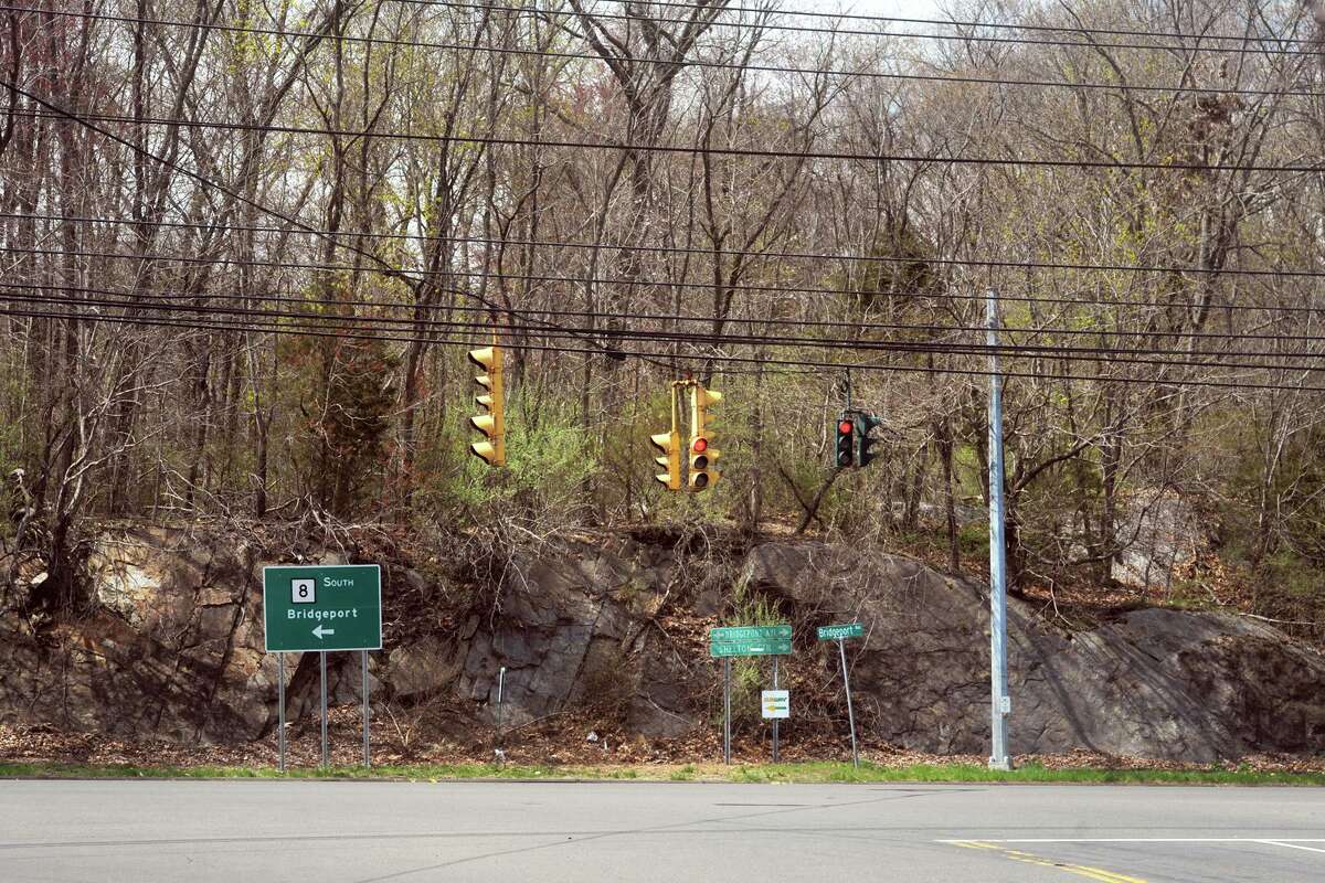The intersection of Shelton Ave. (Rt. 108) and Constitution Blvd. South, in Shelton, Conn. April 14, 2021.