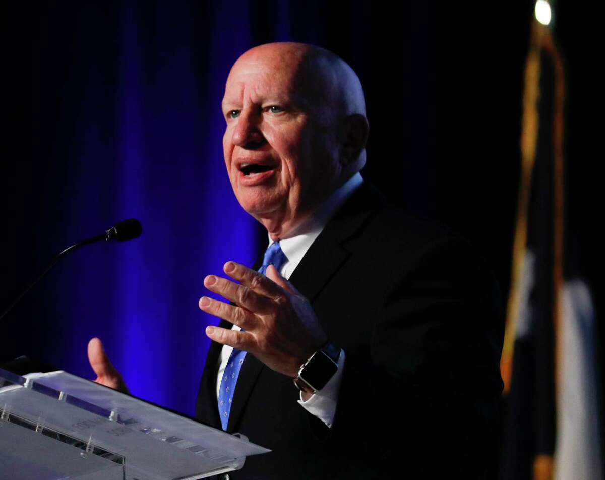 U.S. Congressman Kevin Brady, R-The Woodlands, speaks at the annual Economic Outlook Conference at The Woodlands Waterway Marriott Hotel & Convention Center, Wednesday, April 14, 2021, in The Woodlands. He announced on Wednesday that he would not seek a 14th term.