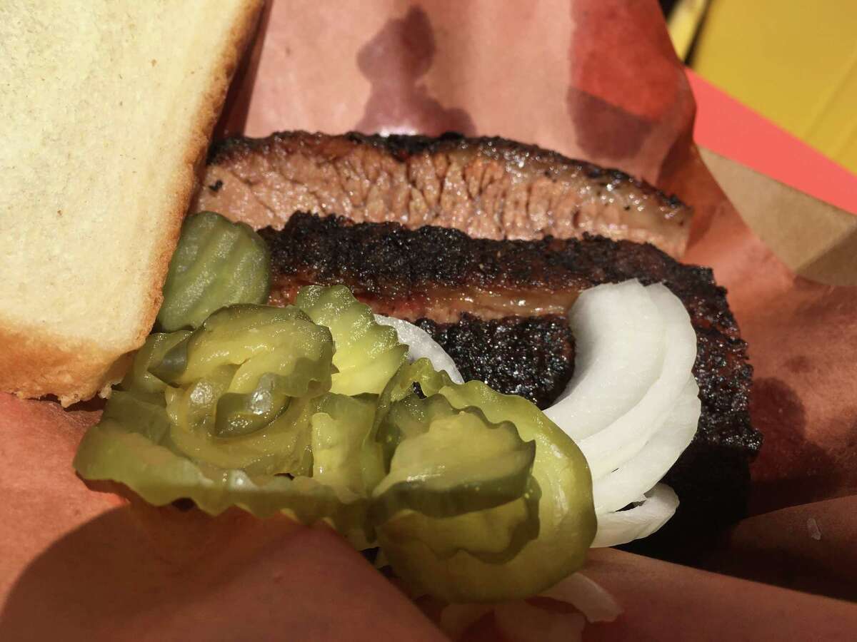 The brisket at Nano's BBQ is smoked with oak wood for up to 16 hours.