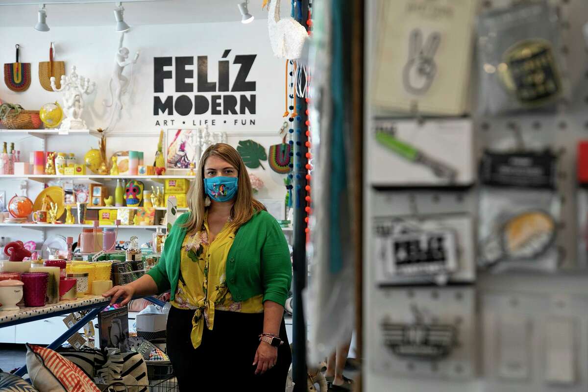 Ginger Diaz, owner of Feliz Modern, says the store’s online sales more than tripled in 2020. 