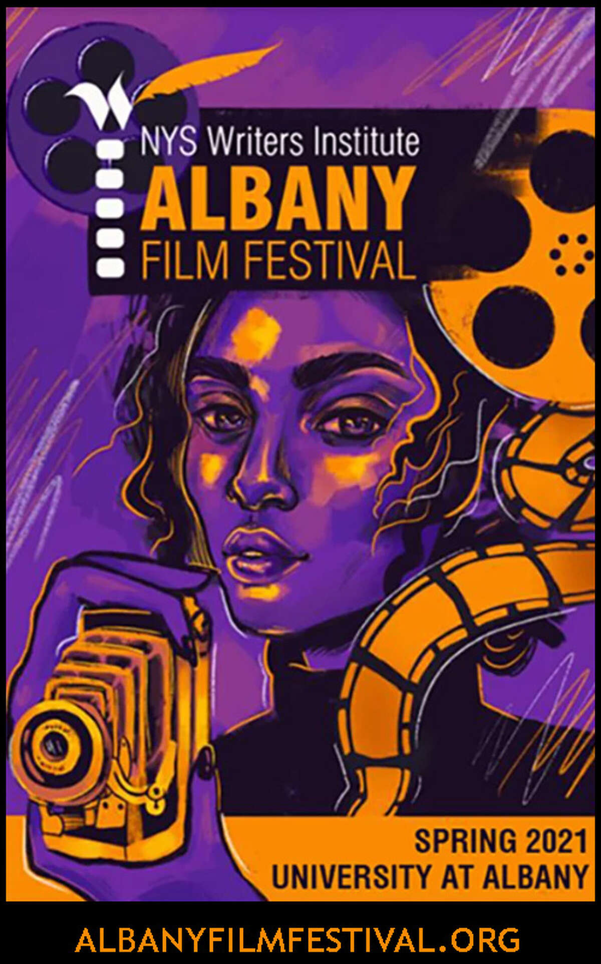 The poster for the inaugural Albany Film Festival, sponsored by the New York State Writers Institute and being held in person and online from April 24 through May 3. (Provided photo.)