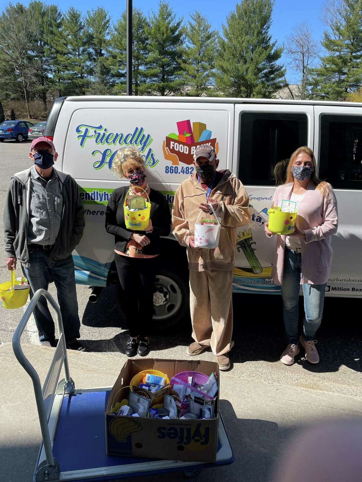 Friendly Hands Food Bank in Torrington brought Easter baskets to senior housing complexes in the city on March 30.