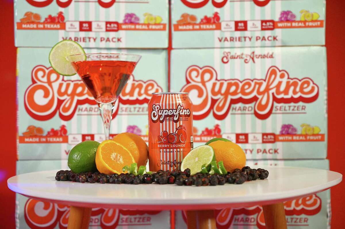 Saint Arnold Brewing's Superfine hard seltzer line includes Berry Lounge, with black currant, lime juice, lime peel and tangerine.
