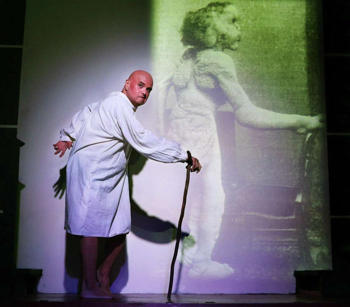 Greg Hinojosa, seen in a 2018 production of “The Elephant Man,” is remembered as a theatrical mentor and LGBTQ advocate.