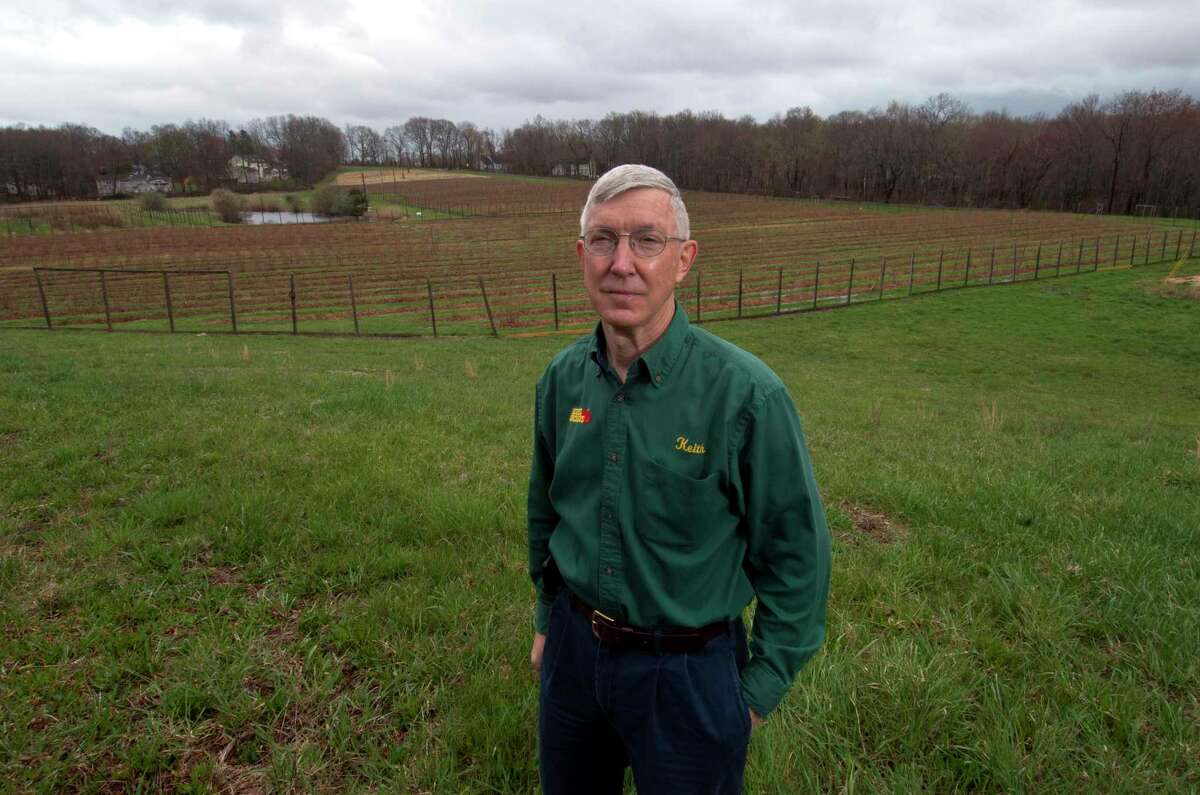 Keith Bishop poses at Bishop's Orchards in Guilford, Conn., on Friday April 16, 2021. Bishop's Orchards is one operation that so far has not taken any COVID-19 ecomonic relief.