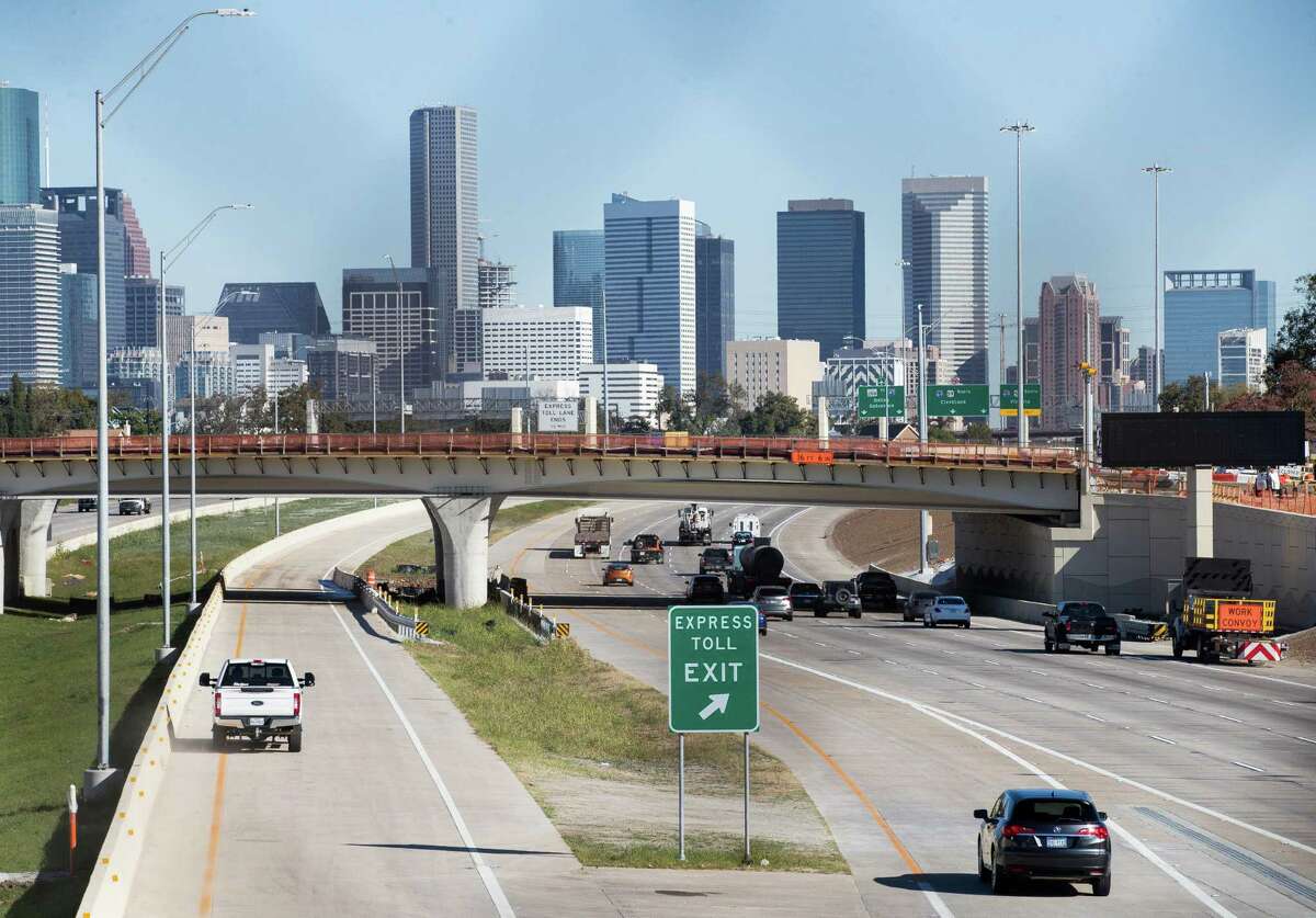 Motorists travel on the 288 Express Toll Lanes Monday, Nov. 16, 2020, in Houston. 