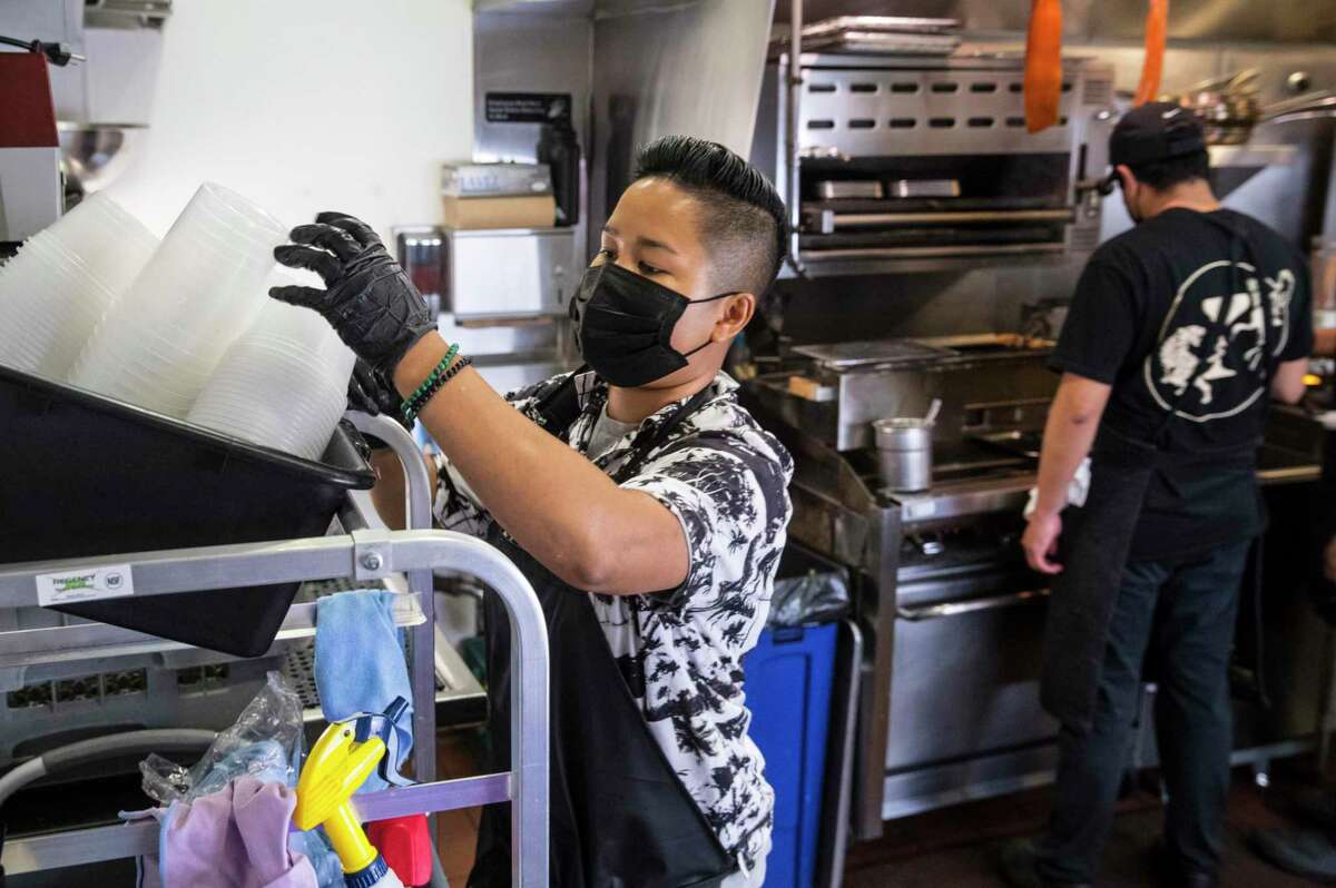 Maly Sat began her first shift at Viridian on April 18. Bay Area restaurants are struggling to find new employees amid a nationwide staffing shortage.