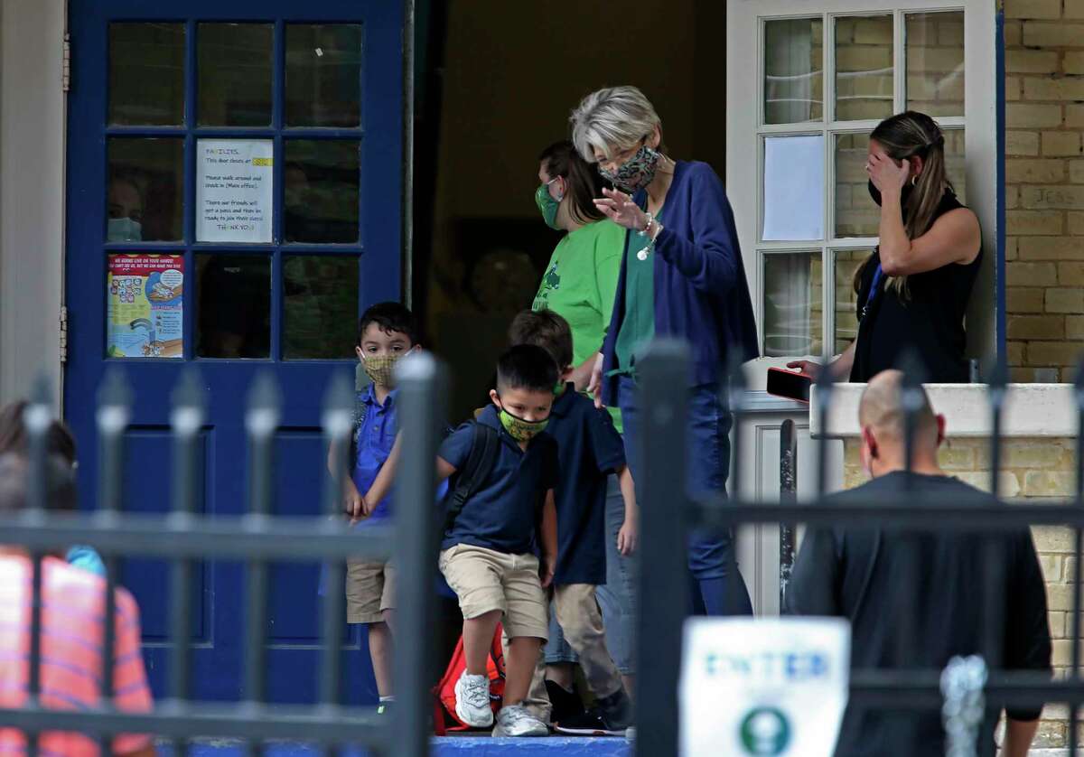 Children leave the San Antonio ISD Advanced Learning Academy at Euclid in October. San Antonio ISD has until July 27 to submit a proposal on how it will spend $78.3 million from the Elementary and Secondary School Emergency Relief Fund in the next fiscal year.