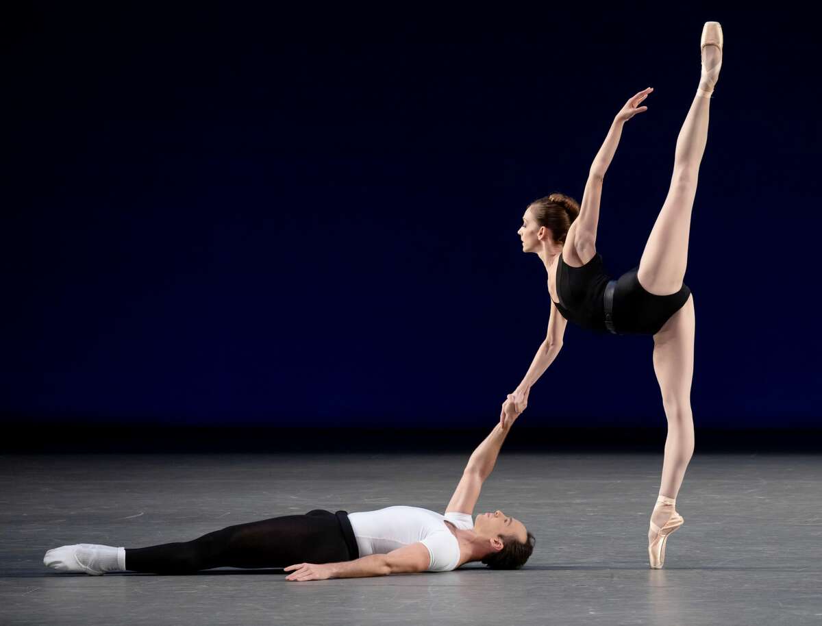 Maria Kowroski and Tyler Angle of the New York City Ballet perform in George Balanchin's "Agon." (Photo by Paul Kolnik for NYCB.)