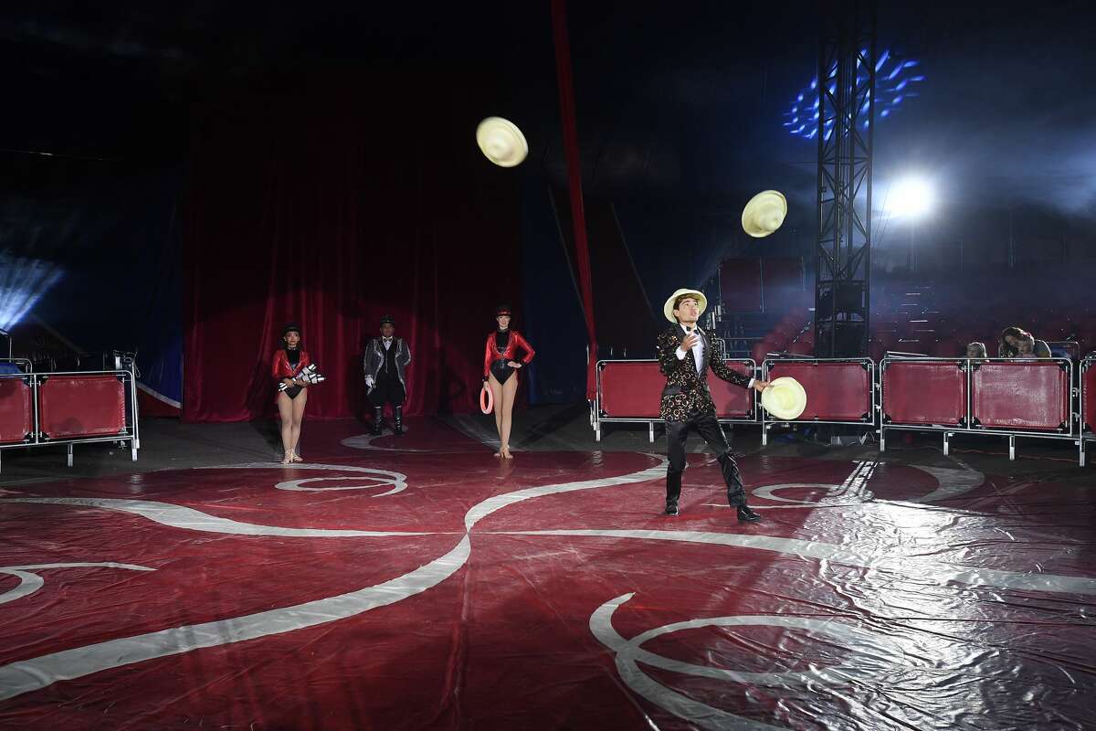 The Do Portugal Circus at Parkdale Mall is in its final week. Showtimes are 7:30 daily through Friday, Saturday at 5 and 8 p.m. and Sunday at 2, 5 and 8 p.m. Photo made Sunday, April 18, 2021 Kim Brent/The Enterprise