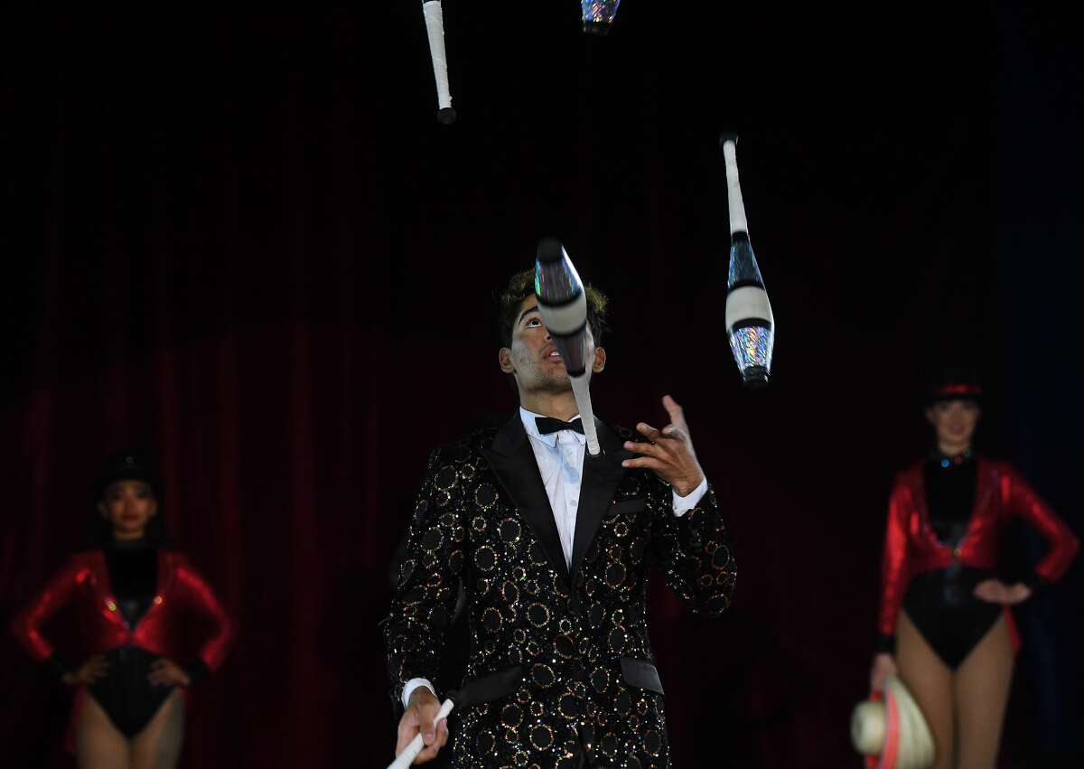 The Do Portugal Circus at Parkdale Mall is in its final week. Showtimes are 7:30 daily through Friday, Saturday at 5 and 8 p.m. and Sunday at 2, 5 and 8 p.m. Photo made Sunday, April 18, 2021 Kim Brent/The Enterprise