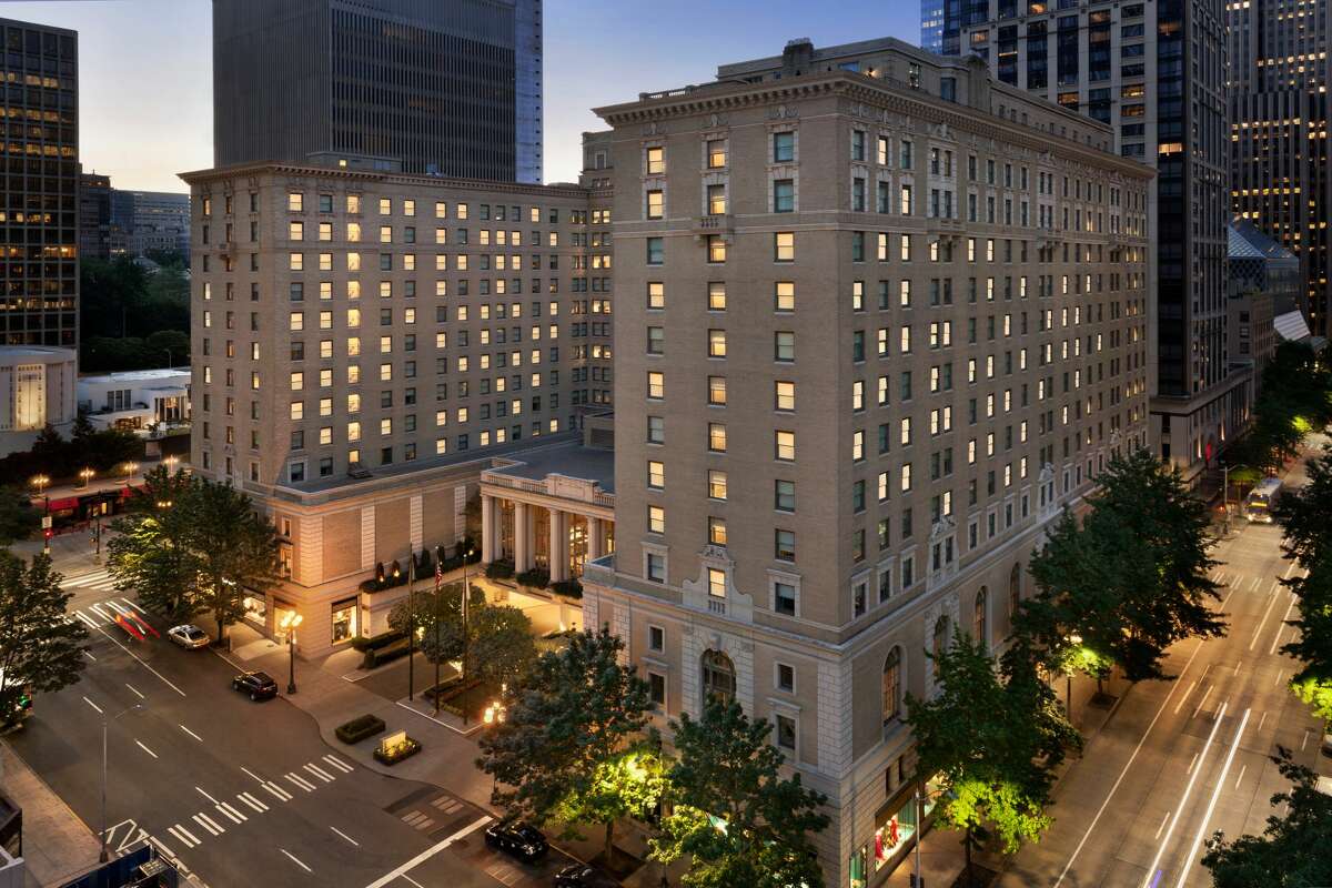 Luxurious new speakeasy-style lobby bar at the Fairmont Olympic in Seattle.