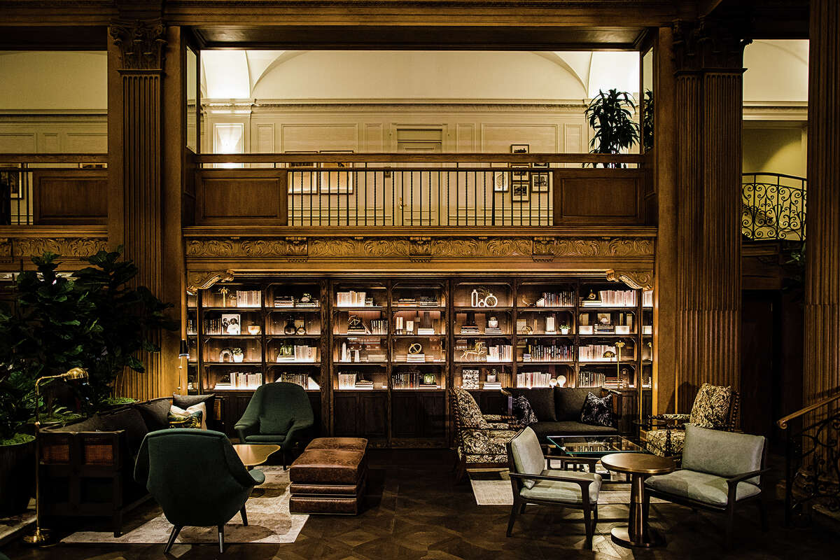 Luxurious new speakeasy-style lobby bar at the Fairmont Olympic in Seattle.