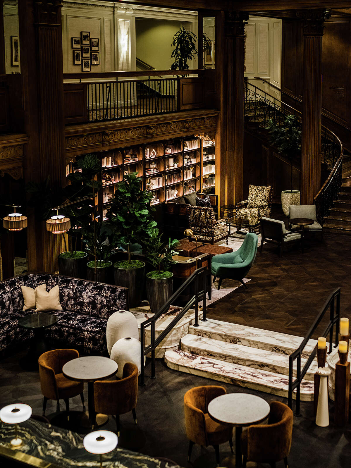 Luxurious new speakeasy-style lobby bar at the Fairmont Olympic in Seattle.