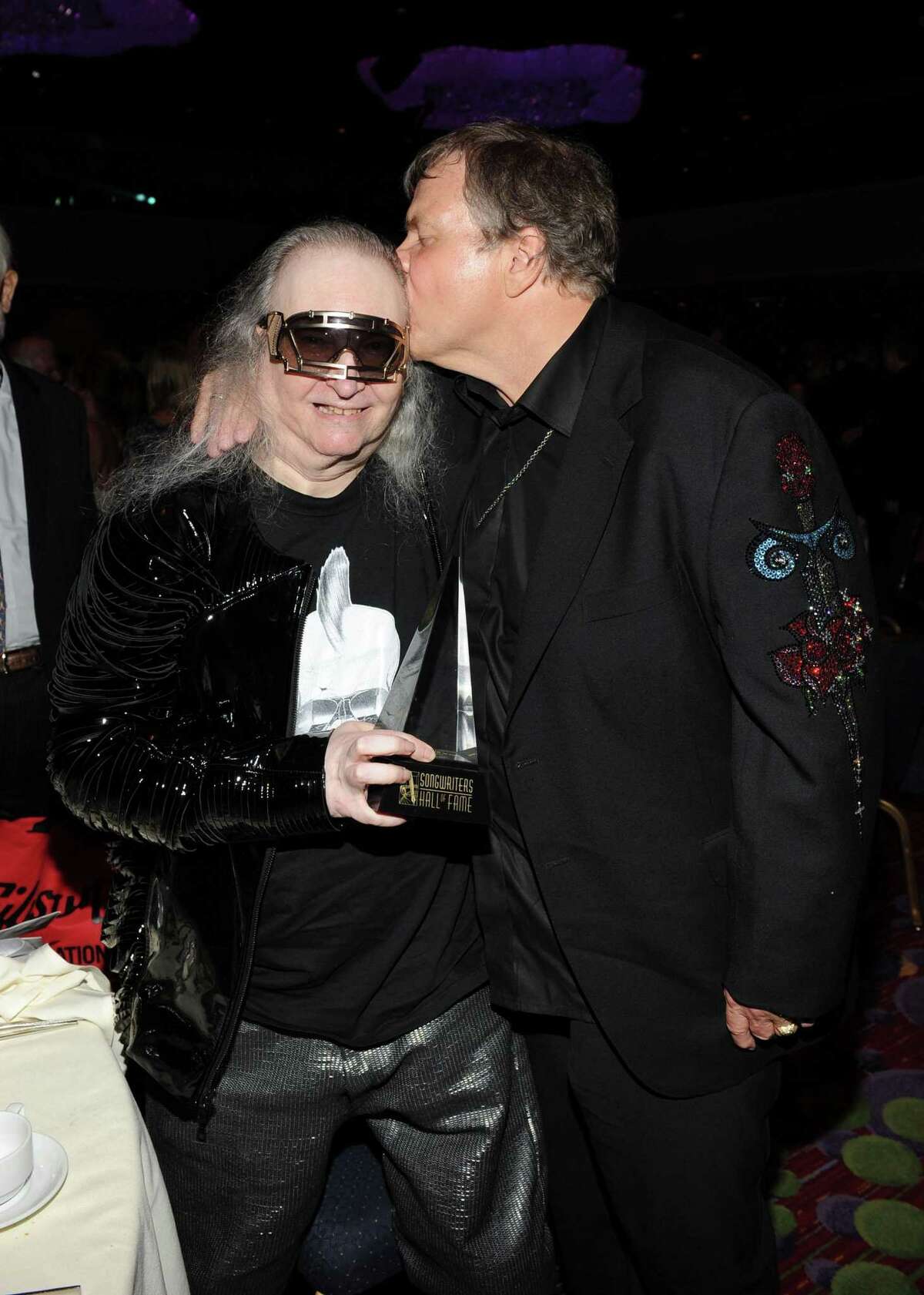 FILE - APRIL 20: Songwriter Jim Steinman has died at 73 years old. Steinman wrote songs for Meatloaf, Celine Dion, Barbra Streisand and Def Leppard. NEW YORK, NY - JUNE 14: Jim Steinman and Meat Loaf attend at the Songwriters Hall of Fame 43rd Annual induction and awards at The New York Marriott Marquis on June 14, 2012 in New York City. (Photo by Larry Busacca/Getty Images for Songwriters Hall Of Fame)