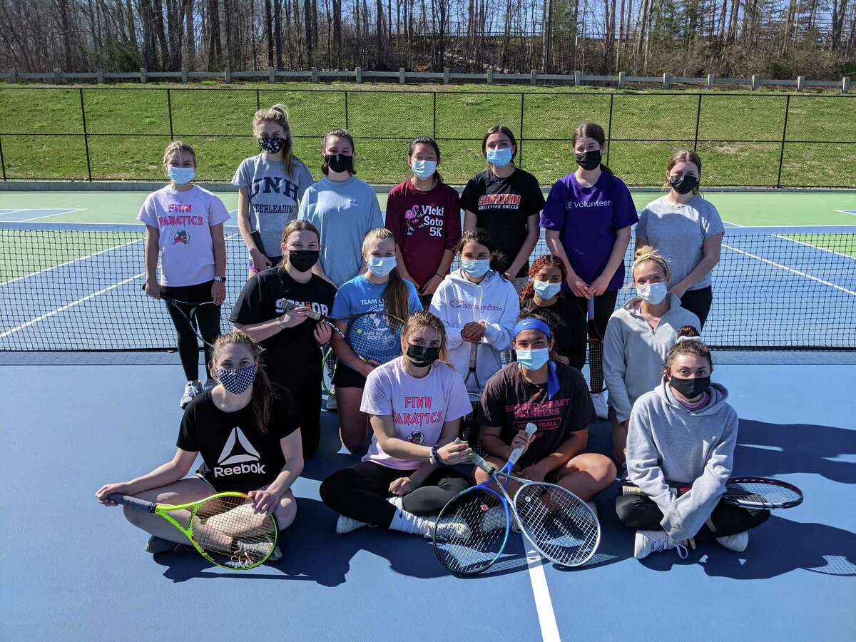 Shelton girls' tennis team is taking the court for the 20th time since the program began in 2001. Team members for coach Michelle Sedlock (front row) are: Katrina Hatfield, co-captain Kassidy Wojtowicz, co-captain Jessica Jayakar and Jasmine Rosetti; (kneeling) Claire Foley, Carolyn Maher, Emily Caccillo, Samantha McCook and Nell Komorowski; (standing) Katie Bergers, Lily May, Rachel Morrow, Emily Ahern, Sophia Fede, Emily Carlin and Sophia Fabian. Izzy Acerveda is missing from photo. Caitlin Pineau, Mia Kmetz and Ciara Foley are team managers.