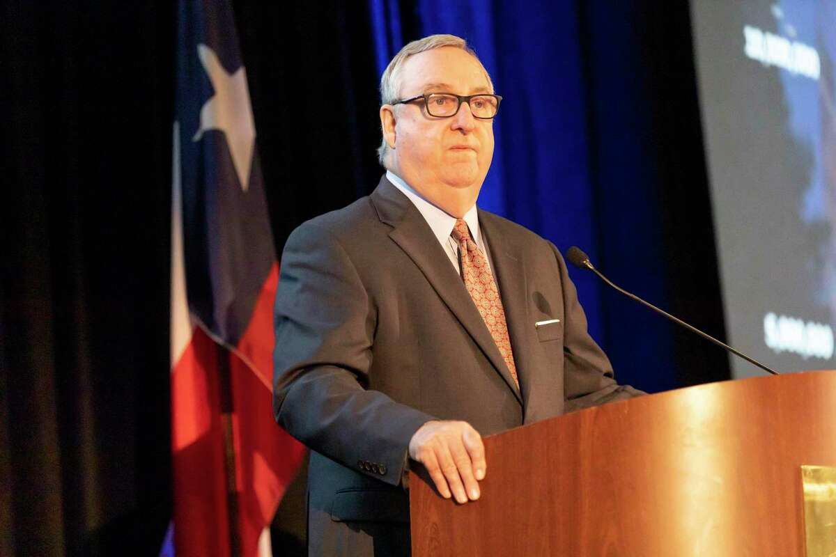 Gil P. Staley, CEO of The Woodlands Area Economic Development Partnership, spoke during the 2021 Economic Outlook Conference held at The Woodlands Waterway Marriot Hotel.