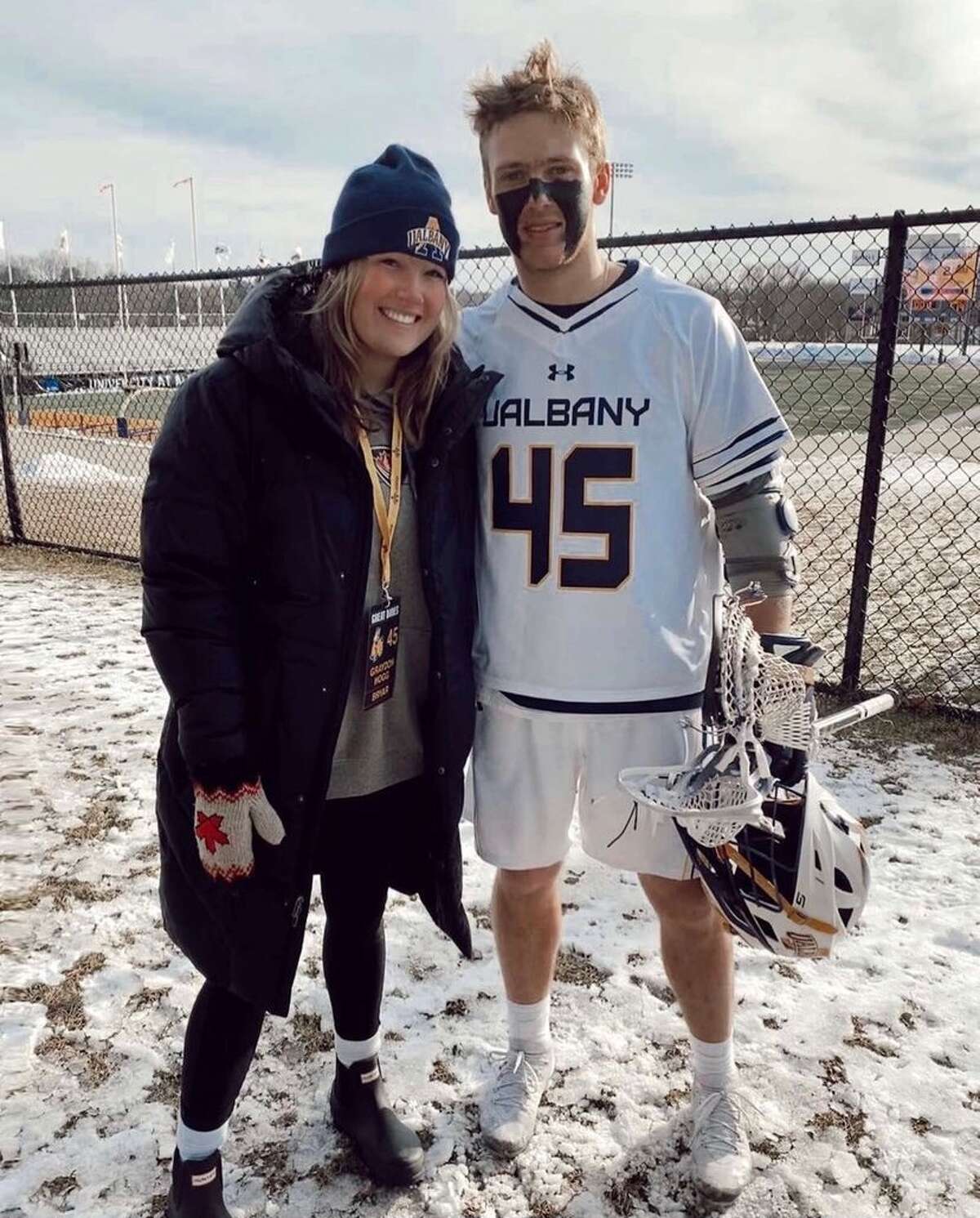 Bryar Hogg, left, and Graydon Hogg of the UAlbany women's and men's lacrosse teams, respectively.