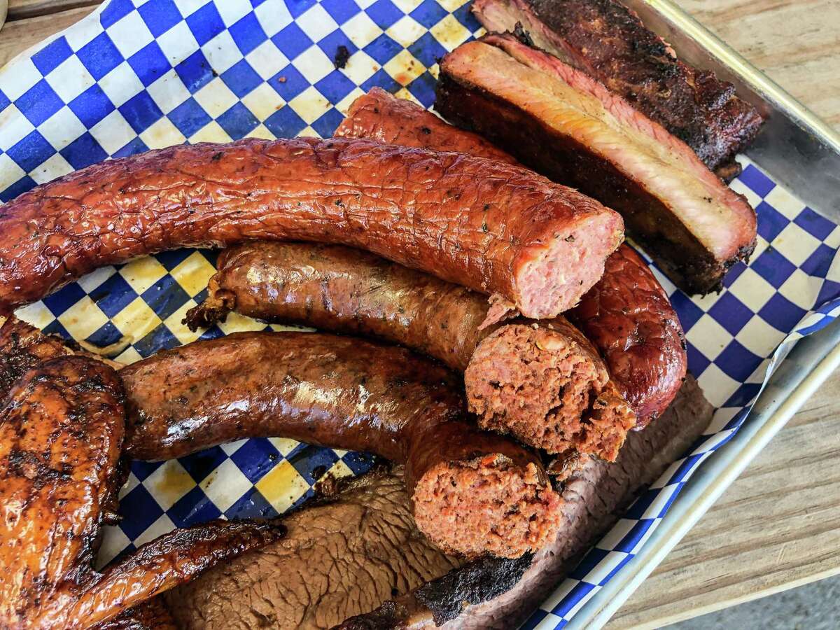 All beef, and beef-and-pork sausage at Lonestar Sausage & BBQ
