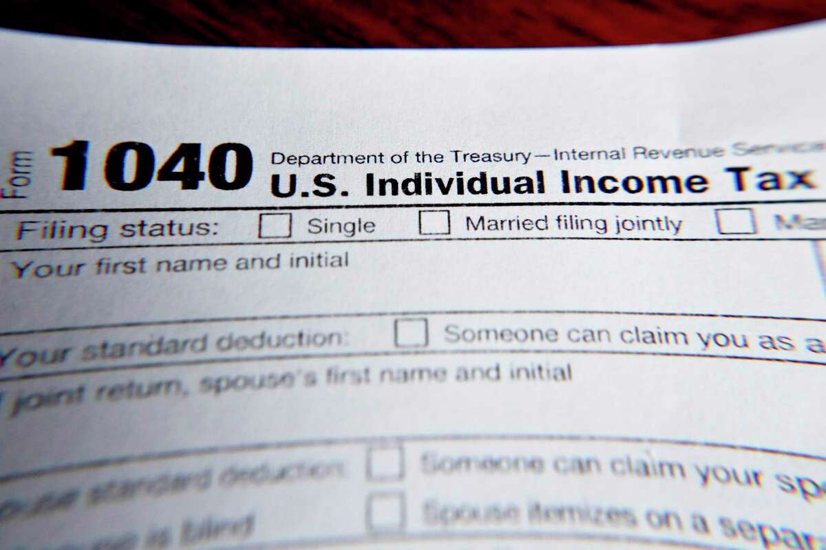A file photo of part of a 1040 federal tax form from the Internal Revenue Service.
