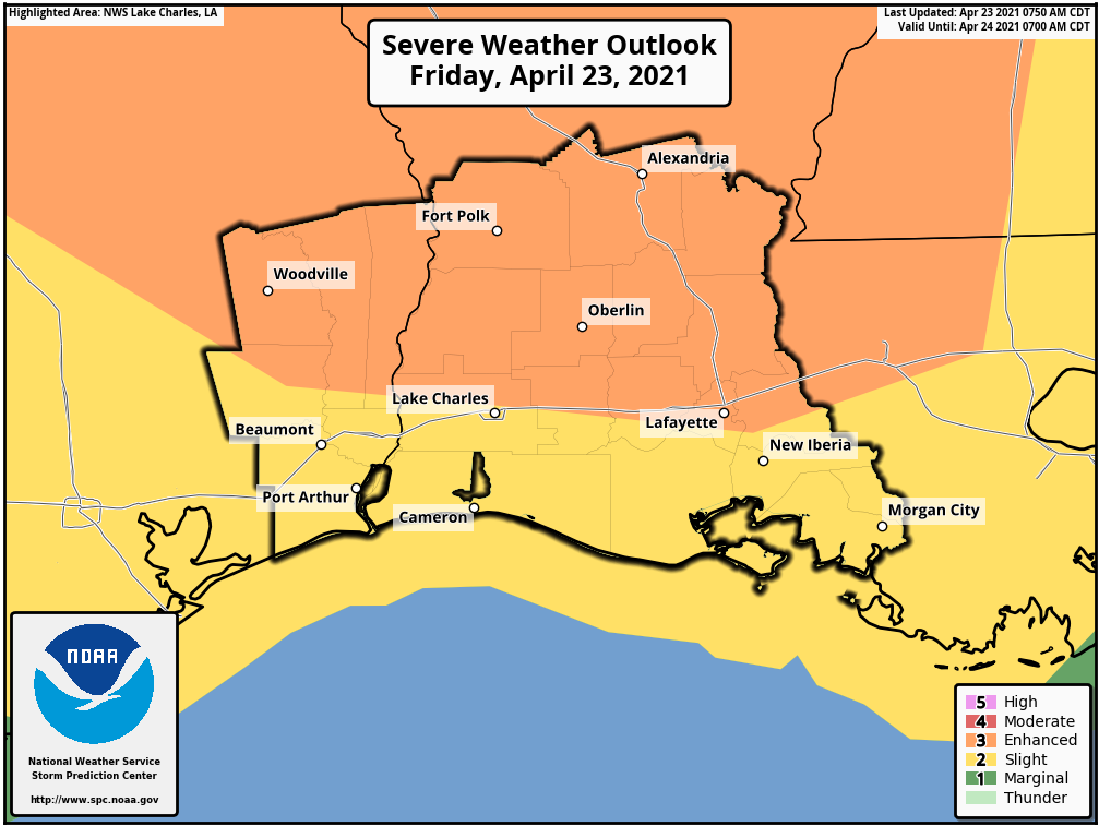 Tornado watch issued for Southeast Texas until 9 p.m. on Friday.
