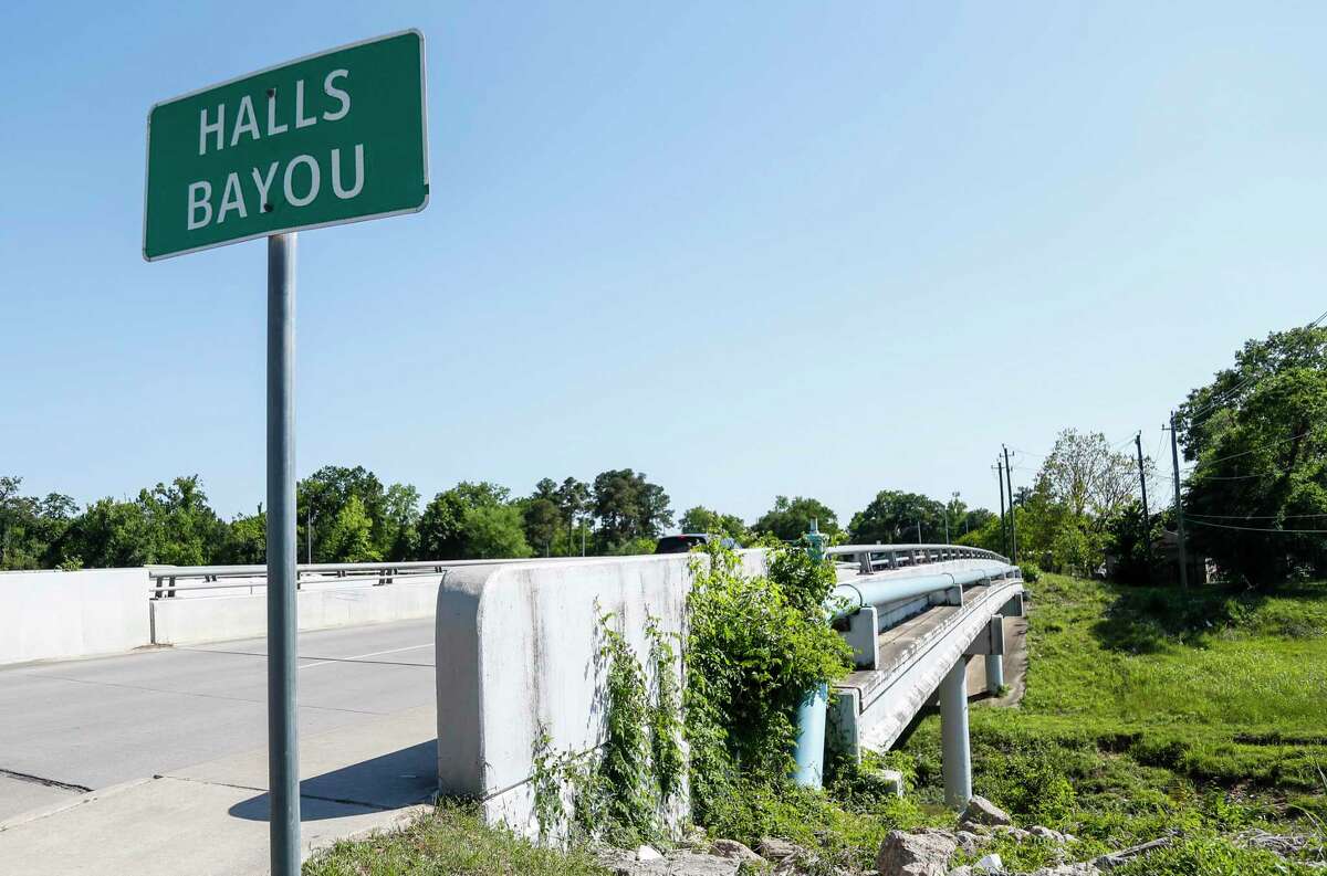 A section of Halls Bayou near Wayside Drive and the Northeast Family YMCA, April 2021. A miscalculation by Harris County leaders left flood control projects in the Halls Bayou watershed more than $250 million under-funded.