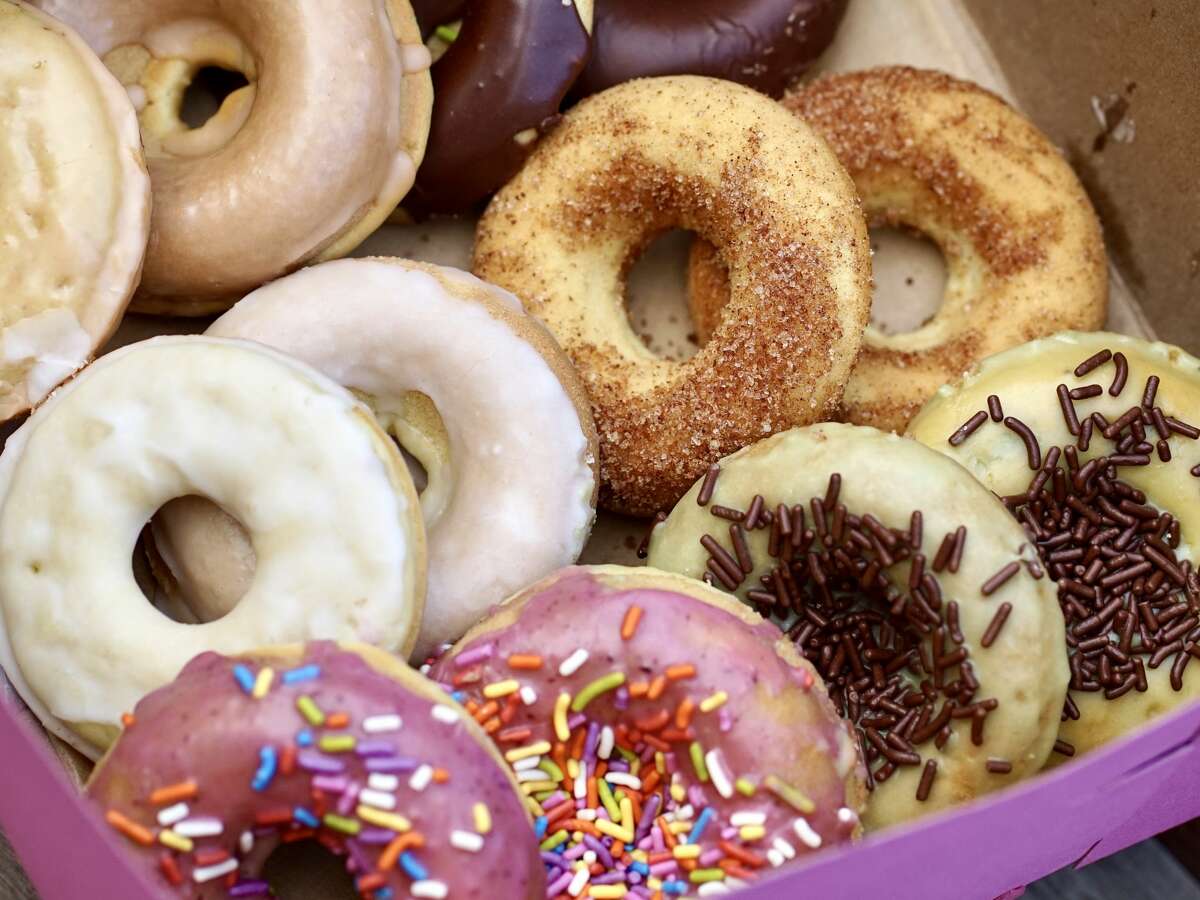 A mixed box of vegan doughnuts from Whack Donuts in San Francisco.