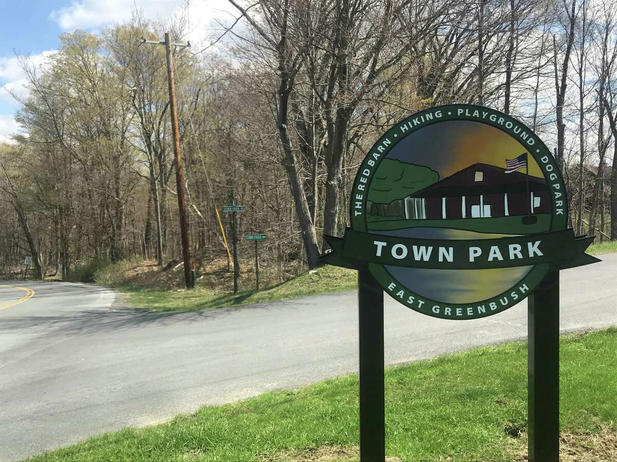 Sign at entrance to East Greenbush Town Park on Friday April 23, 2021