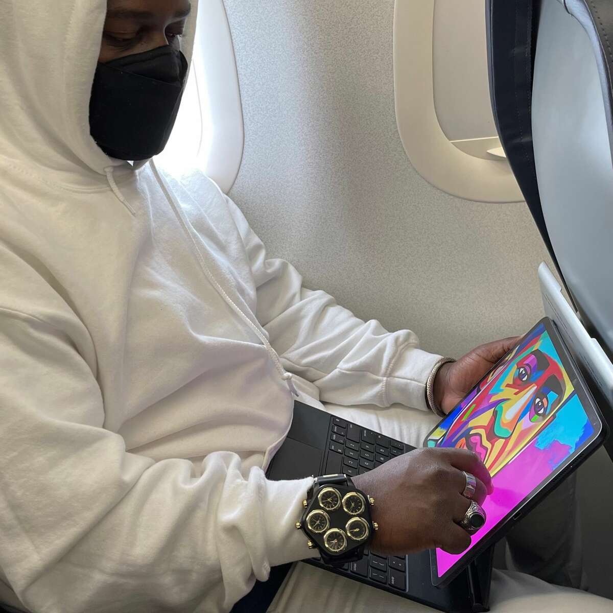 Houston-based artist Ange Hillz painted this week's cover of TIME in 24 hours on his iPad during a flight to Minneapolis for Daunte Wright's funeral.