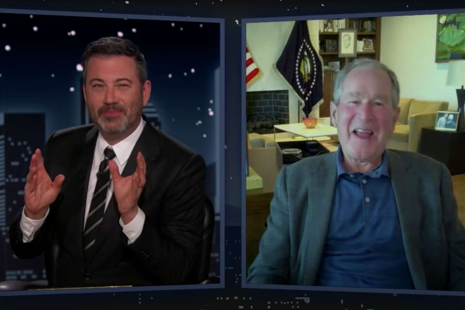 Former President George W Bush Roasted On Jimmy Kimmel Live