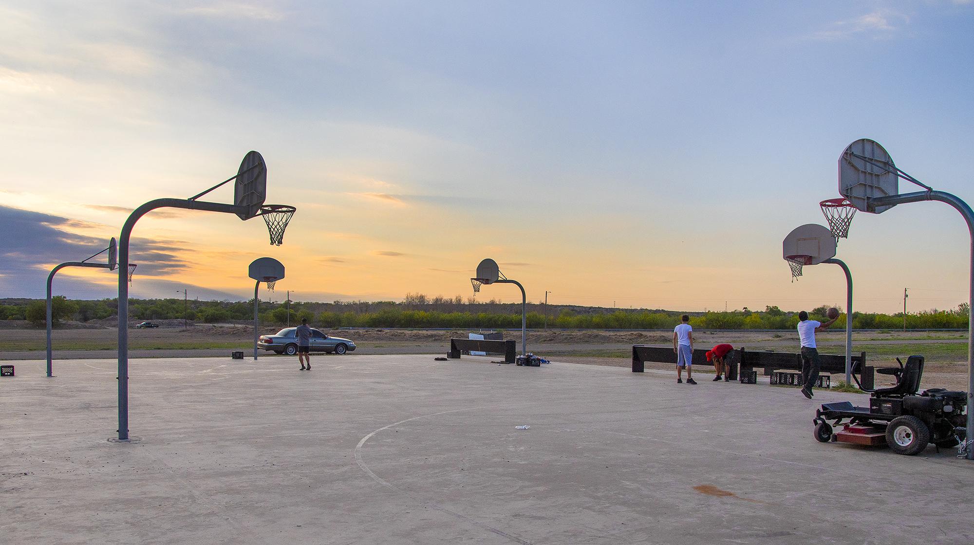 In 2012, the City of Laredo built a basketball court on private land