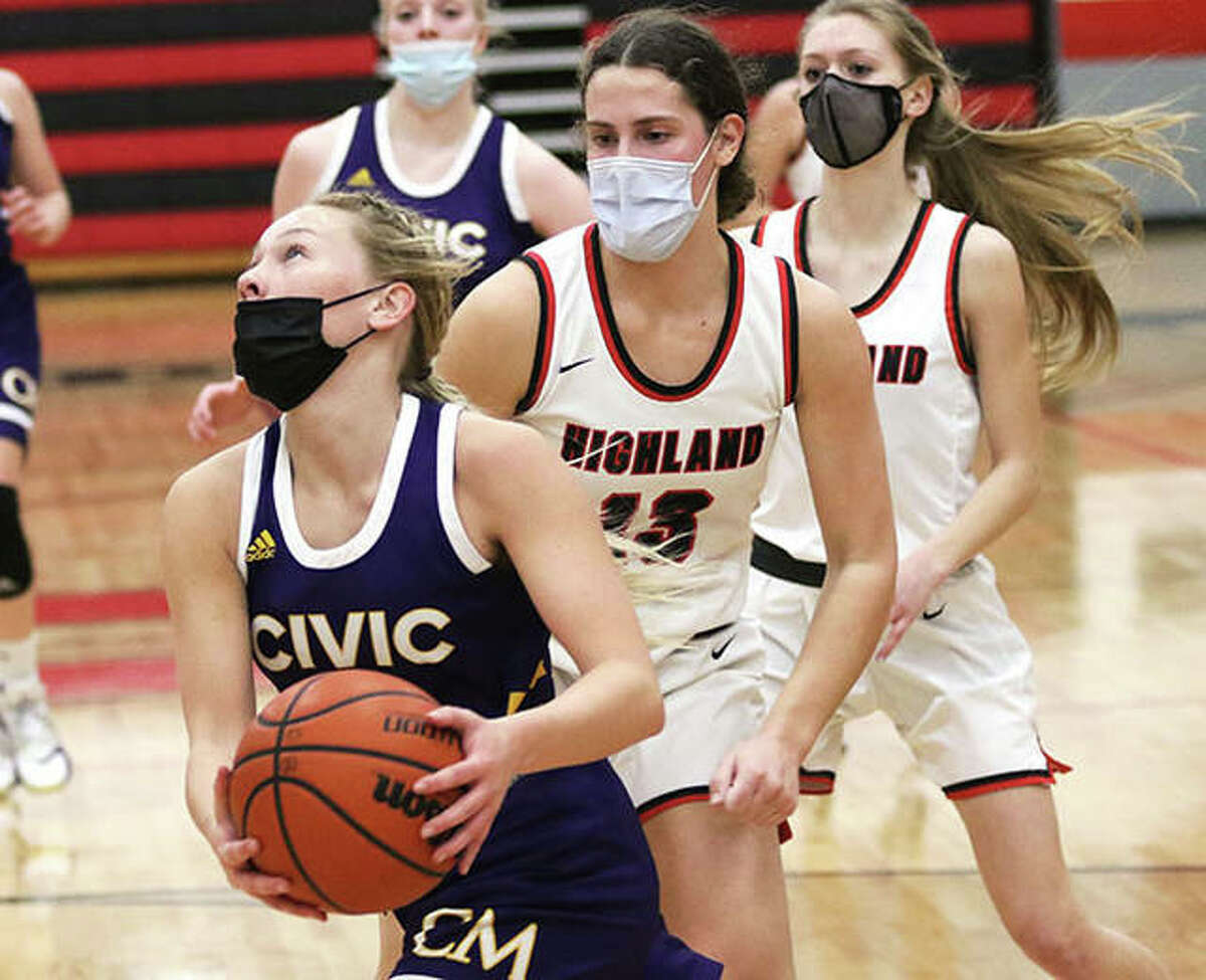 CM senior Tori Standefer (front) was an honorable mention selection for The Associated Press’ Class 3A girls basketball all-state teams in 2021.