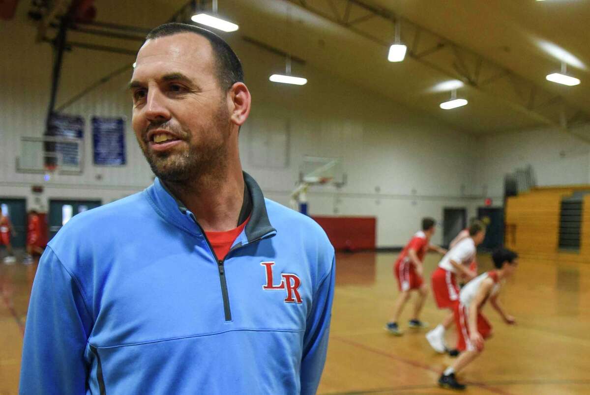 Lumberton's head coach Josh Mitchell talks as his team practices in their gym on Thursday. Photo taken on Thursday, 01/31/19. Ryan Welch/The Enterprise