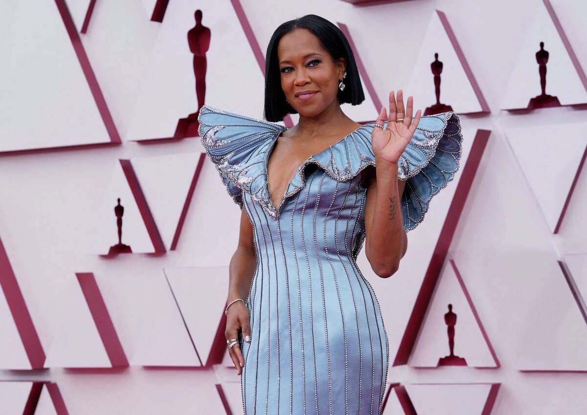Regina King is the star of the show in Louis Vuitton at the 93rd Annual Academy Awards at Union Station in Los Angeles.